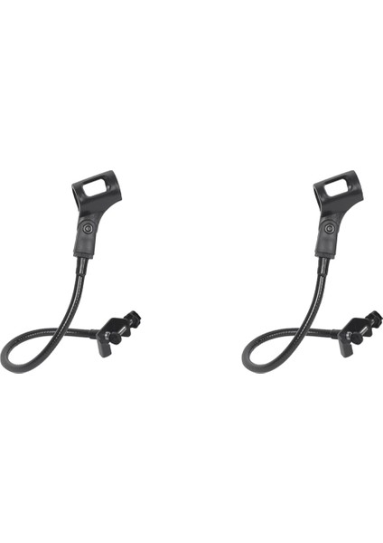 2x Mikrofon Standı 360 Derece Esnek Deveboynu Mikrofon Standı Ayarlanabilir Masa Mikrofon Kol Standı Klipsli (Yurt Dışından)