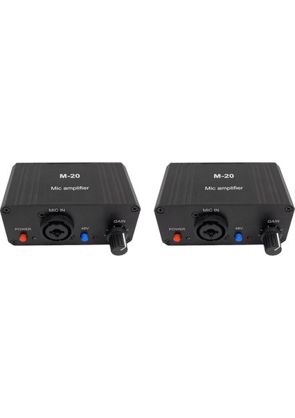 2x Dinamik Mikrofon Kondenser Mikrofon Amplifikatörü M-20 Canlı Ses Kartı Hoparlör Ses 48 V Phantom Güç Şarj (Yurt Dışından)