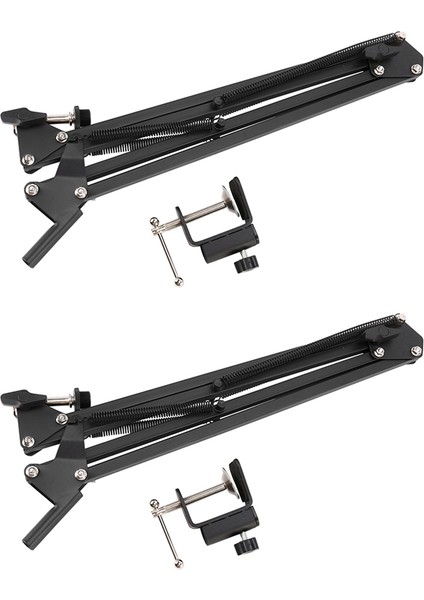 2x Pro Masaüstü Mikrofon Tutucu Süspansiyon Makas Kol Mikrofon Standı Masa Montaj Kelepçesi Mavi (Yurt Dışından)