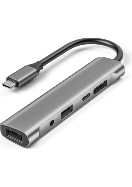 In 1 Usb-C Hub Adaptörü, 4K@60Hz USB 2.0 Tip C Dizüstü Masaüstü Için 60W Pd Bağlantı Istasyonu, W27H (Yurt Dışından)