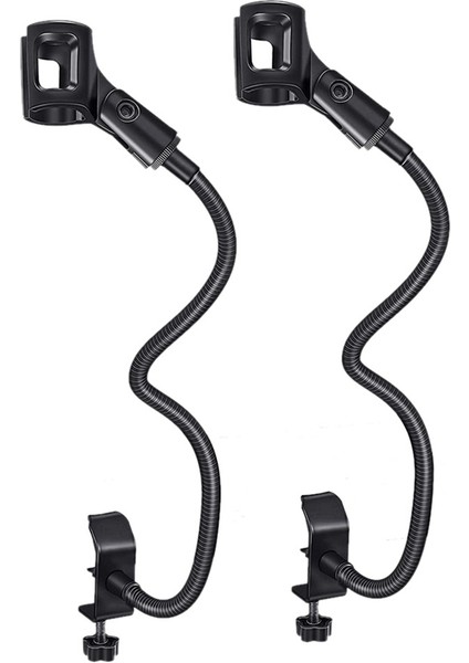 2 Adet Mikrofon Ayarlanabilir Stand Esnek Deve Boynu Masaüstü Standları Masa Kelepçesi Kayıt Ekipmanları Toplantı Ders Için (Yurt Dışından)