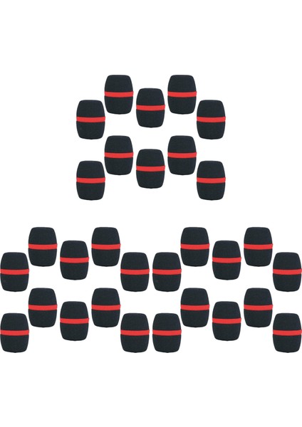 30 Adet El Sahne Mikrofonu Ön Cam Köpük Mikrofon Kapağı Karaoke Siyah (Yurt Dışından)