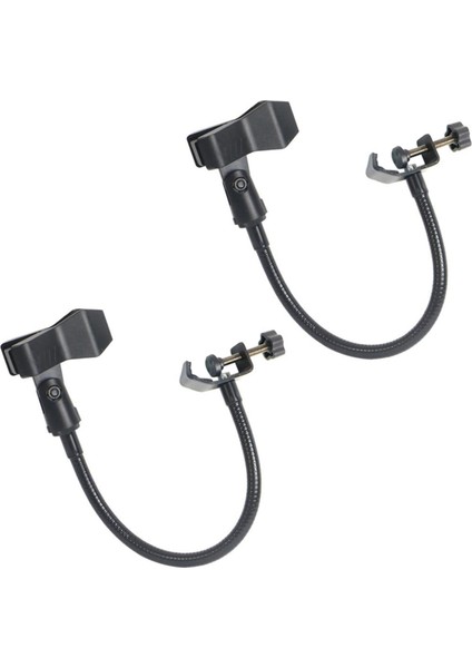 Radyo Yayın Stüdyosu, Canlı Yayın Ekipmanı Için Masa Kelepçeli 2x Esnek Deveboynu Mikrofon Standı (Yurt Dışından)