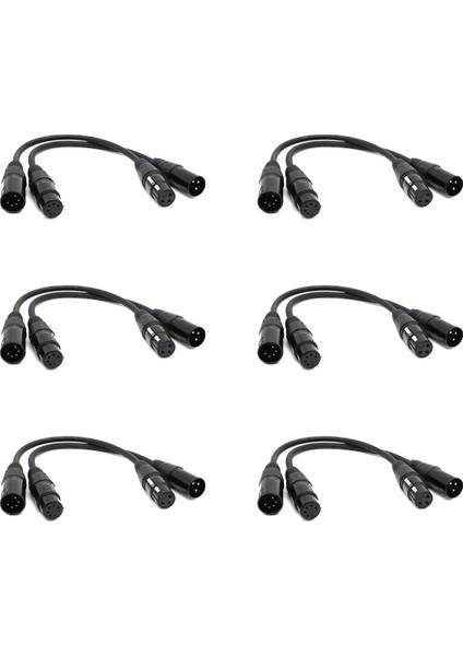 6x Xlr Erkek 3 Pin - Xlr Dişi 5 Pin ve Xlr Dişi 3 Pin - Xlr Erkek 5 Pin Ses Kablosu, Mikrofon Dmx Sahne Işığı Için (Yurt Dışından)