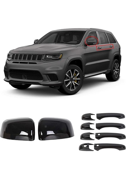 Parlak Siyah Ayna Kapakları+Jeep Grand Cherokee Dodge Durango 2011-2020 Için Kapı Kolu Kapakları (Yurt Dışından) fiyatları