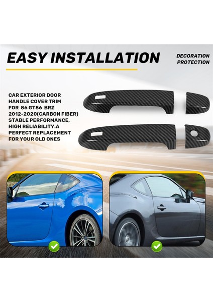 Toyota 86 GT86 Subaru Brz 2012-2020 (Karbon Fiber) Için Araba Dış Kapı Kolu Kapak Kaplaması (Yurt Dışından) indirimleri