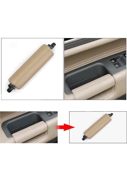 Araba Iç Kapı Çekme Sapı Trim 7L6867161 Vw Touareg 2003-2010 Yan Kapı Kolu Iç Pu Deri Lhd Rhd Bej (Yurt Dışından) fırsatları