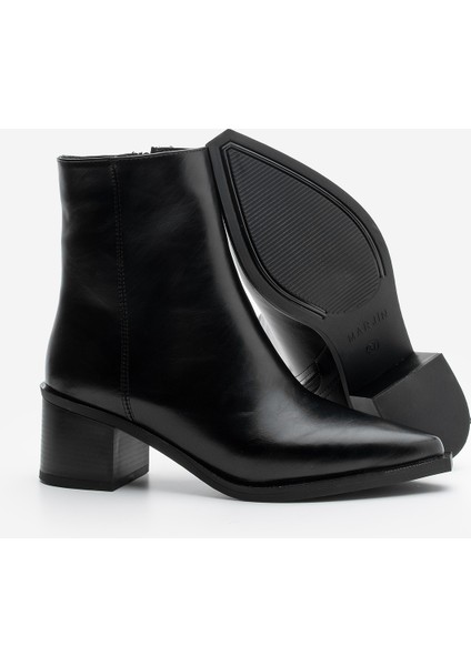Kadın Sivri Burun Dikiş Detaylı Kalın Topuklu Bot Vorsis