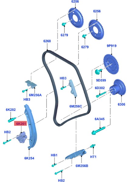 Araba Zamanlama Zinciri Gergin 1704066 Ford Transit Ranger Için BK2Q-6K261-AA 2011-2015 Motor Germe (Yurt Dışından)