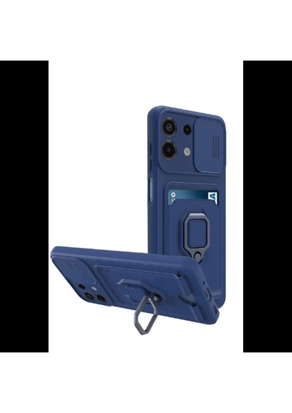 Xiaomi Redmi Note 13 4g Kılıf Zuma Kartvizitli Yüzüklü Silikon