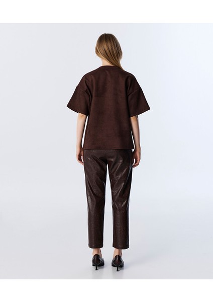 Kabartmalı Slogan Baskılı Tişört TW6250070120074 fırsatları