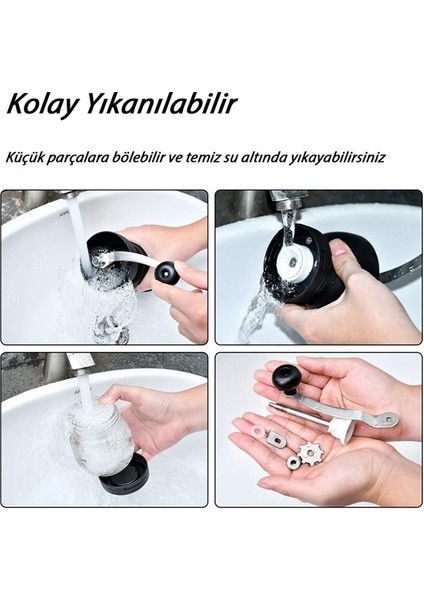 Cam ve Seramik Gövdeli El Tipi Kahve Değirmeni Kalın ve İnce Ayar Seçenekli Dayanıklı Tasarım