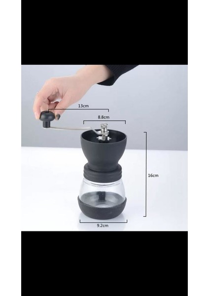 Cam ve Seramik Gövdeli El Tipi Kahve Değirmeni Kalın ve İnce Ayar Seçenekli Dayanıklı Tasarım