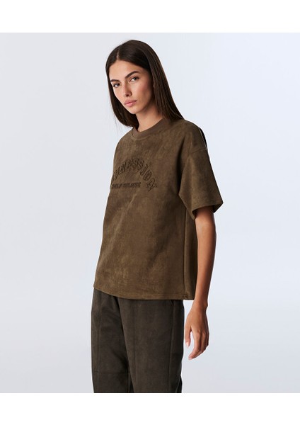 Kabartmalı Slogan Baskılı Tişört TW6250070120022 fiyatları