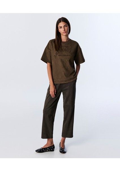 Kabartmalı Slogan Baskılı Tişört TW6250070120022 modelleri