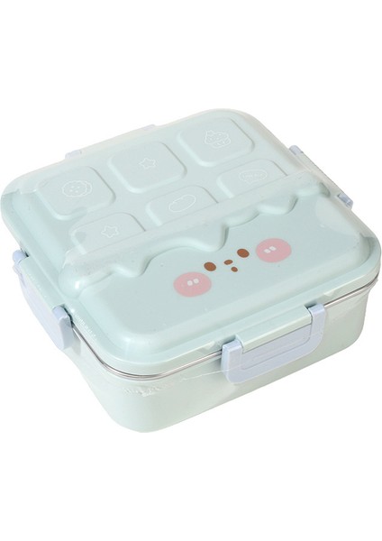 Kapaklı ve Kaşıklı, Taşınabilir ve Mikrodalgaya Uygun, 3 Bölmeli Paslanmaz Çelik Çikolatalı Öğle Yemeği Kutusu (Yurt Dışından)