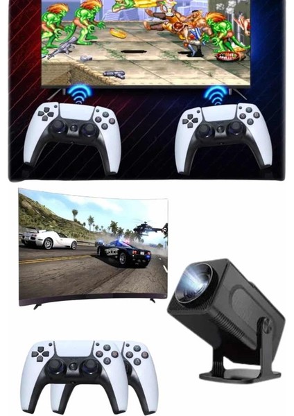 Ds-Derin Retro Video Oyunu Konsolu Android Tv El Oyun Konsolu Wifi Taşınabilir Projeksiyon Cihazı