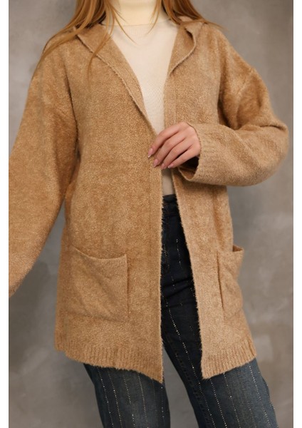 Yumuşak Dokulu Uzun Hırka Bej