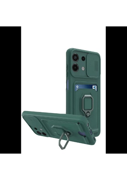 Xiaomi Redmi Note 13 4g Kılıf Zuma Kartvizitli Yüzüklü Silikon