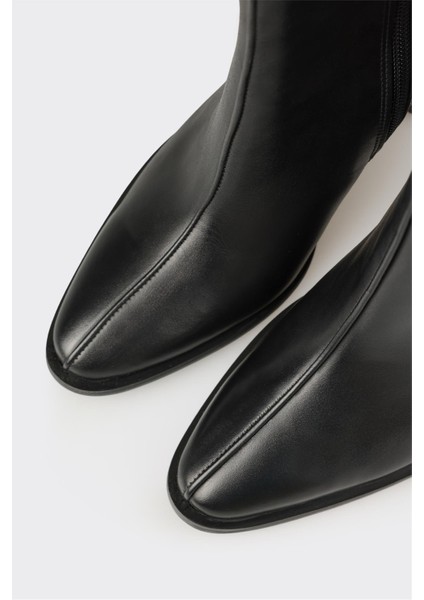 Siyah Deri Kadın Klasik Bot fırsatları