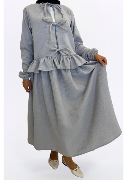 Müslin Etekli Takım-Rahat Kalıp Müslin Kumaş %100 Pamuk Kadın Etekli Kimono Takım modelleri