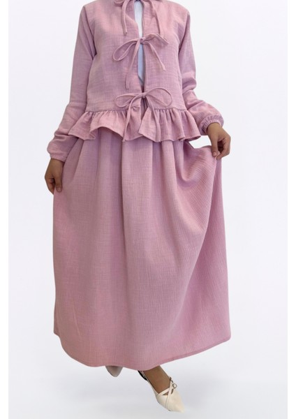 Müslin Etekli Takım-Rahat Kalıp Müslin Kumaş %100 Pamuk Kadın Etekli Kimono Takım fiyatları