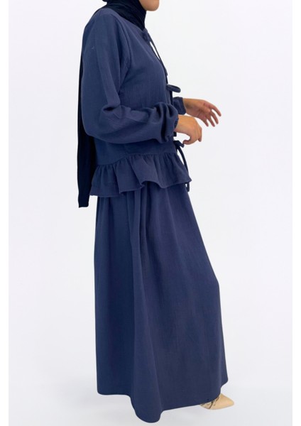 Müslin Etekli Takım-Rahat Kalıp Müslin Kumaş %100 Pamuk Kadın Etekli Kimono Takım fiyatları