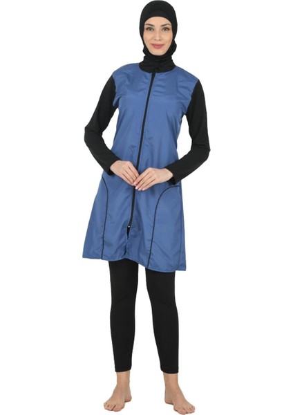 Fantasy 3372 Bayan Tam Kapalı Paraşüt Kumaş Tesettür Mayo modelleri