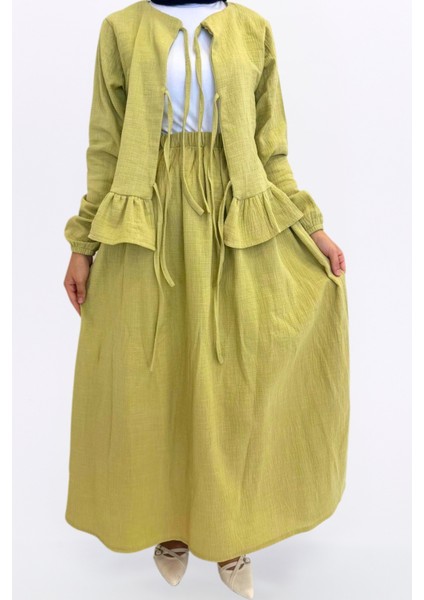 Müslin Etekli Takım-Rahat Kalıp Müslin Kumaş %100 Pamuk Kadın Etekli Kimono Takım fiyatları