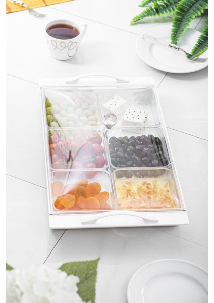 Soft Beyaz Akrilik Saray Kahvaltılık Seti 13 Parça