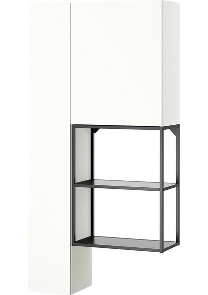 Raf Ünitesi, Beyaz-Antrasit, 90X32X180 cm