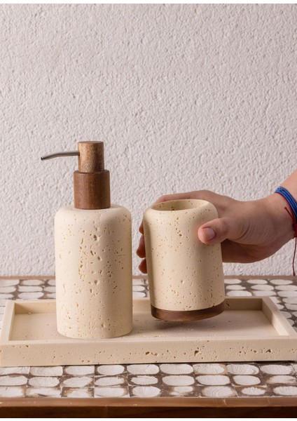Travertine Banyo Seti Bej 3 Parça indirimleri