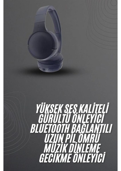 Ds-Derin Kablosuz Bluetooth Kulaklık Kulak Üstü Ayarlanabilir Uzun Ömürlü
