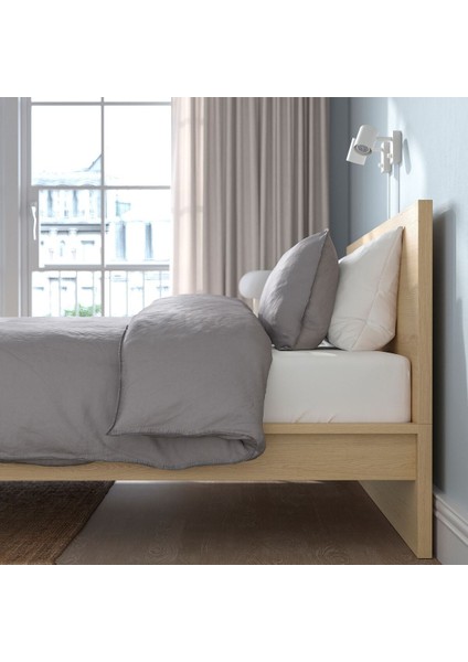 Çift Kişilik Karyola, Ağartılmış Meşe Kaplama, 160X200 cm fırsatları