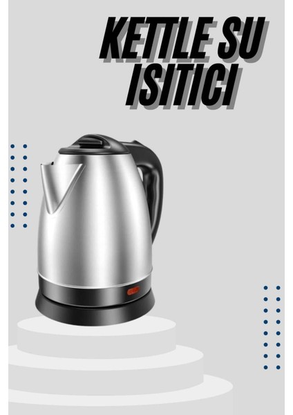 Ds-Derin Kettle C F Tipi 220-240V Paslanmaz Çelik Elektrik Kablolu Otomatik Kapanma