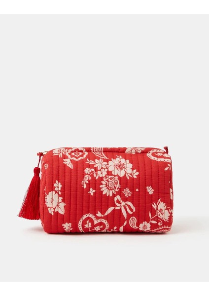 Paisley Heart Makyaj Çantası Kırmızı
