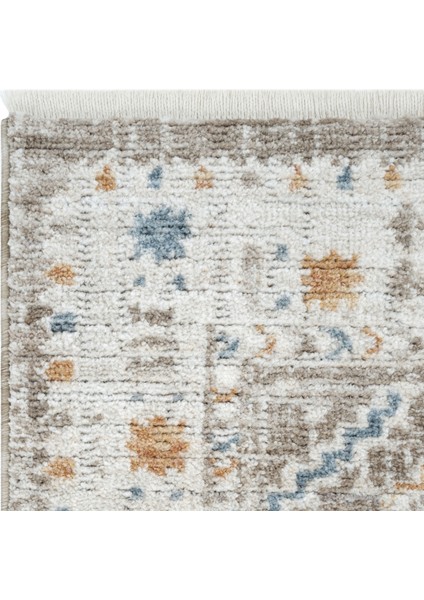 Belina Krem Vizon Salon Halısı Otantik Eskitme Desen Göbek Vintage Bukle Oturma Odası Halı fırsatları