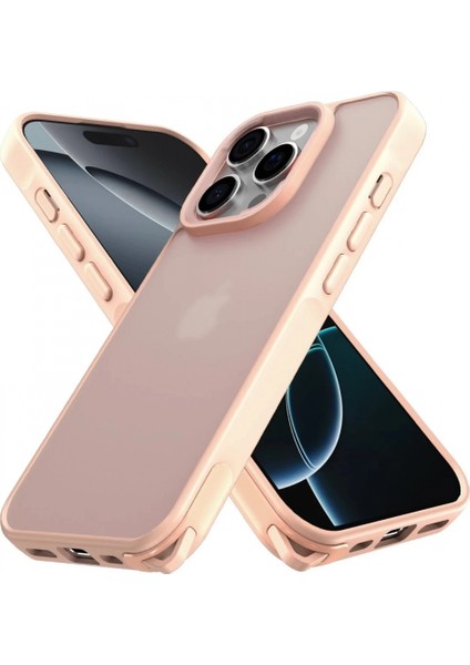 iPhone 16 Pro Kılıf Elegant Kapak - Pudra