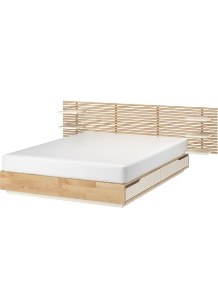 Çift Kişilik Baza, Huş, 140X200 Cm, 4 Çekmeceli