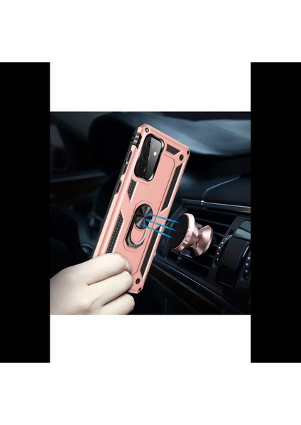 Samsung Galaxy A72 Kılıf Sofya Yüzüklü Silikon Kapak