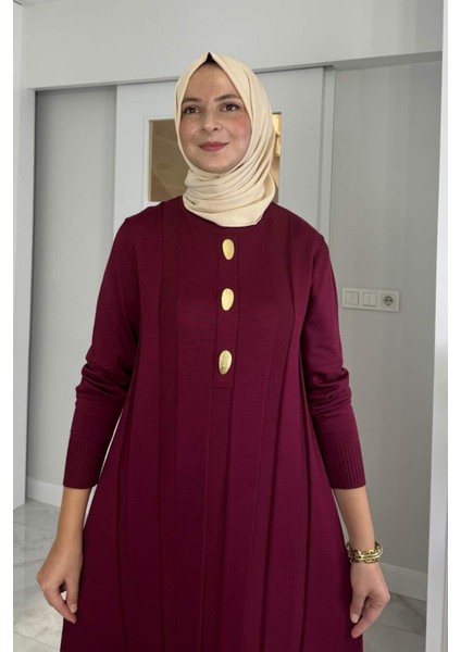 Yaprak Triko Elbise Bordo fiyatları