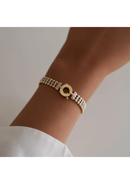 Kilitli Top Top Altın Bileklik