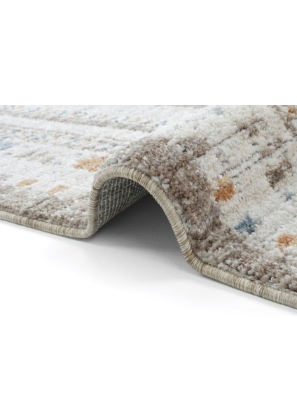 Belina Krem Vizon Salon Halısı Otantik Eskitme Desen Göbek Vintage Bukle Oturma Odası Halı