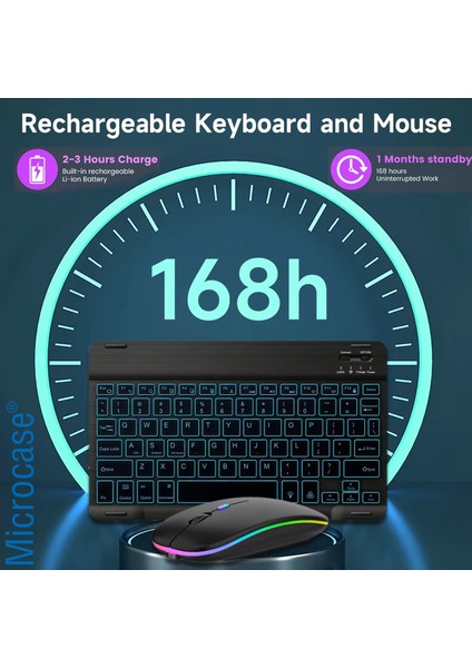 Rgb Tablet ve Telefonlar Için Bluetooth Klavye ve Mouse Set - AL7815 Mavi