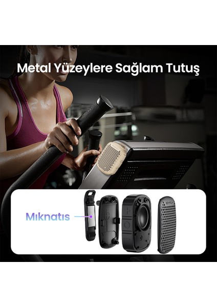 Nowgo Lava Clip 5W Klipsli Su Geçirmez Taşınabilir Mini Bluetooth Hoparlör Bej