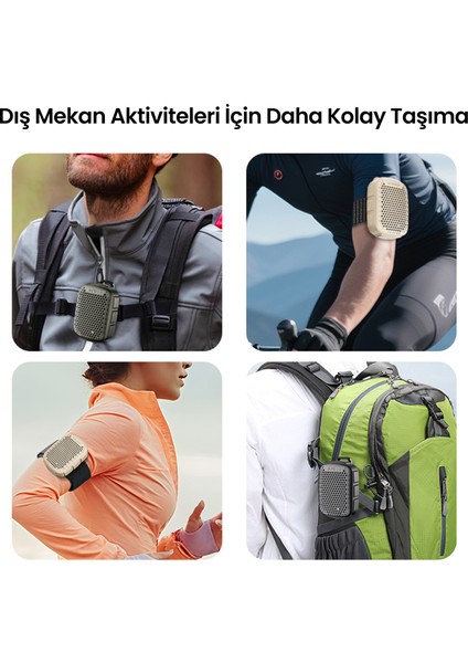 Nowgo Lava Clip 5W Klipsli Su Geçirmez Taşınabilir Mini Bluetooth Hoparlör Bej