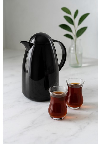 1 Lt Akrilik Siyah Çay Termosu 12 Saat Sıcak 24 Saat Soğuk modelleri