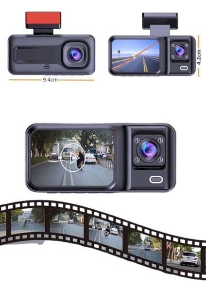 Ds-Derin 2 Inç Araç Içi Kameralı Ekran 1080P Full Hd Kaliteli Hafıza Kart Destekli indirimleri