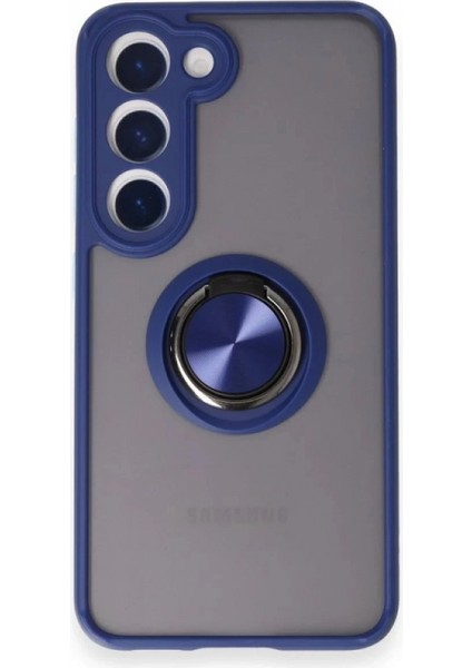 Samsung Galaxy M15 Kılıf Montreal Yüzüklü Silikon Kapak - Lacivert