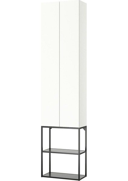 Raf Ünitesi, Beyaz-Antrasit, 60X32X255 cm